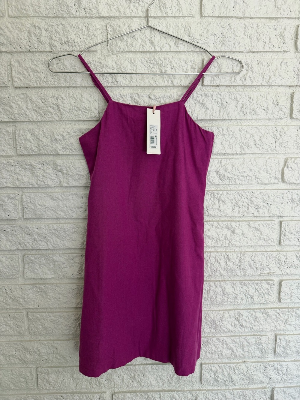 GB girls Orchid Linen Spaghetti Strap Dress - Magenta